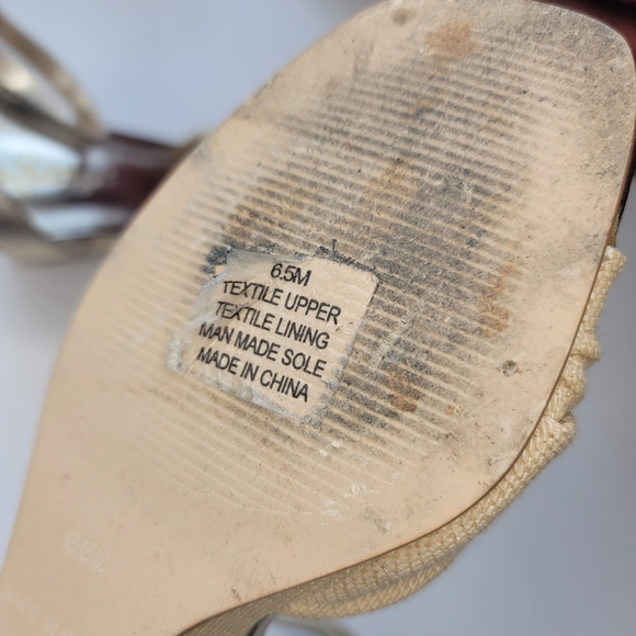 Lilly Pulitzer Emmie Wedge Sandals Gold And Tan Size 6.5 - Picture 7 of 15